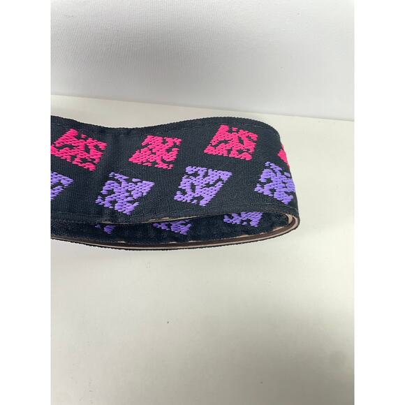 Vintage ACE Guitar Strap Model 2131 Black Purple Pink Pattern – New with Tags - Picture 6 of 6